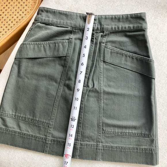 Khaki Skirt 100% Cotton Size Small - Green - Picture 6 of 8